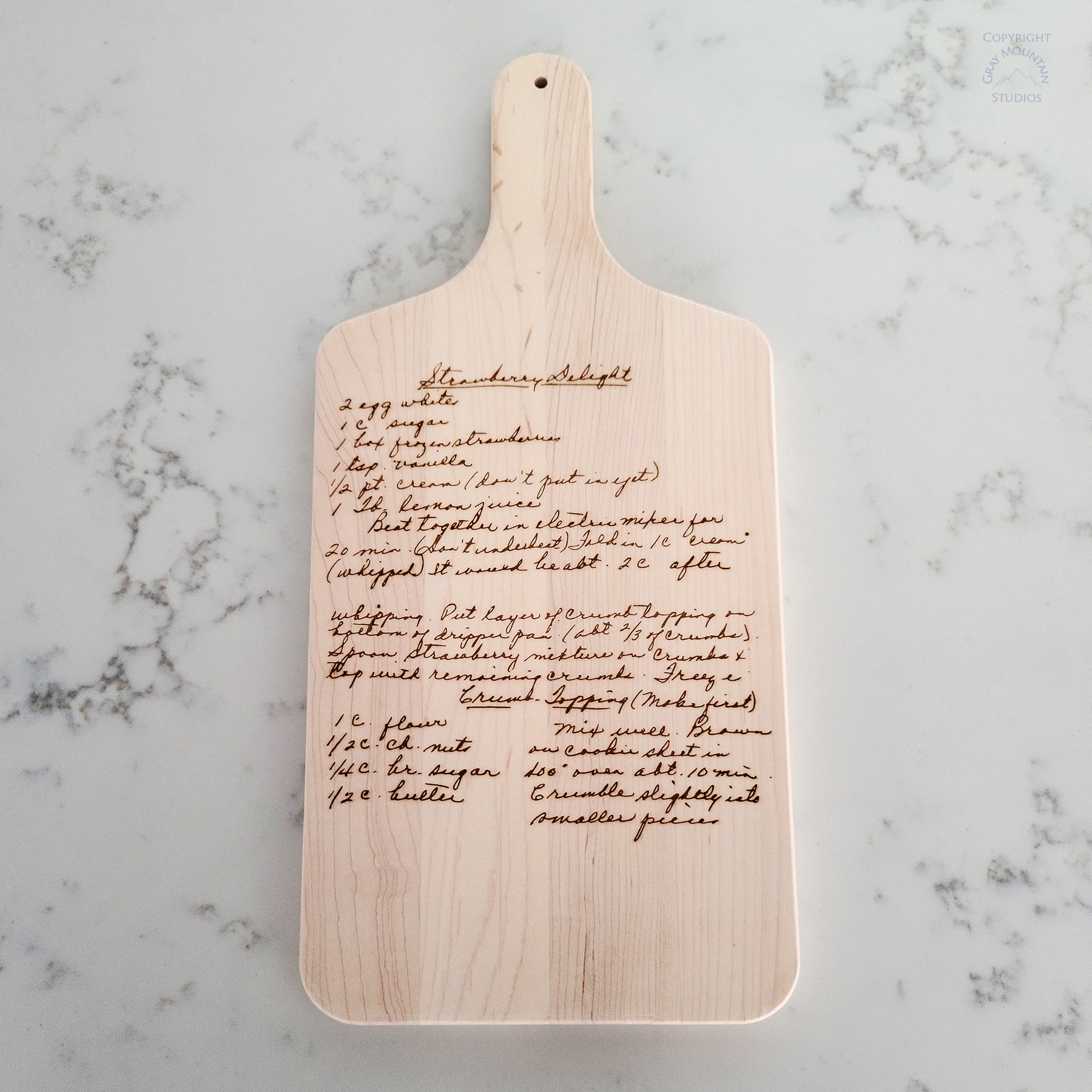 Custom Handwritten Recipe Cutting Board